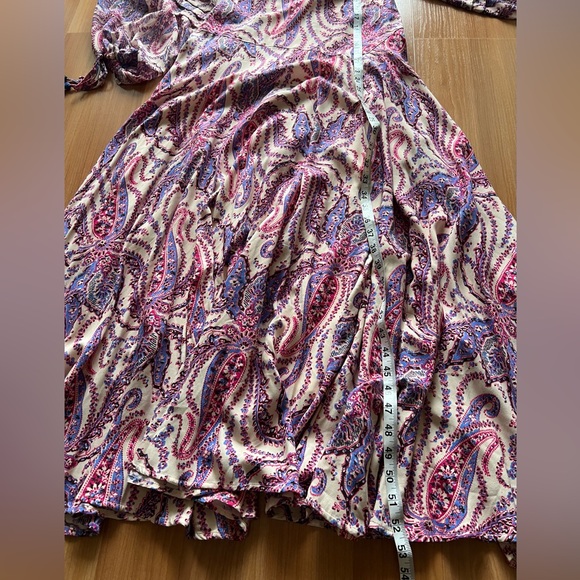 Free People Mirage Paisley Maxi Dress Long Sleeve Boho Tassel Size 0 - Picture 8 of 16